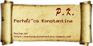 Perhócs Konstantina névjegykártya